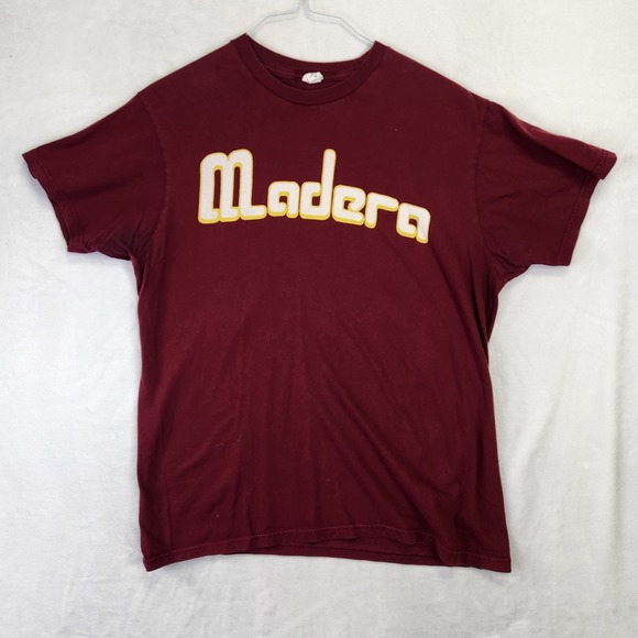 Hanes Other - Y2K Madera T Shirt Mens Large Maroon Burgundy Short Sleeve Graphic Tee